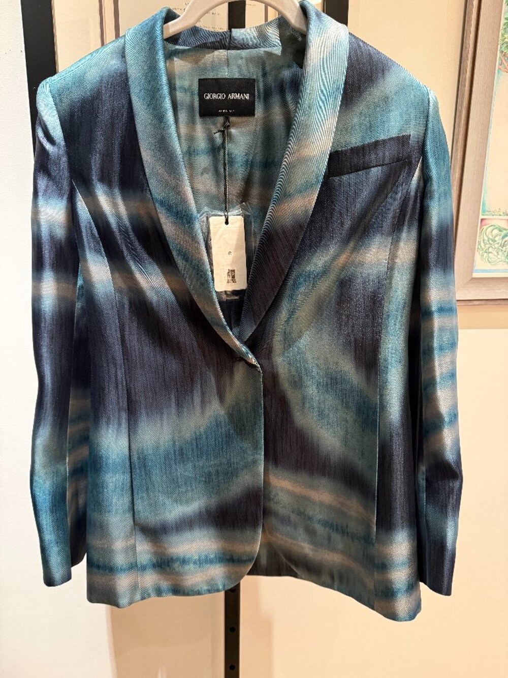 GIORGIO ARMANI - Abstract Print Silk Blazer Jacket